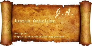 Justus Aniziusz névjegykártya